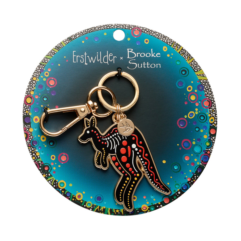 ERSTWILDER - "Matjumpa Ritjinguthinha" (Kangaroo) Enamel Key Ring- BROOKE SUTTON COLLECTION