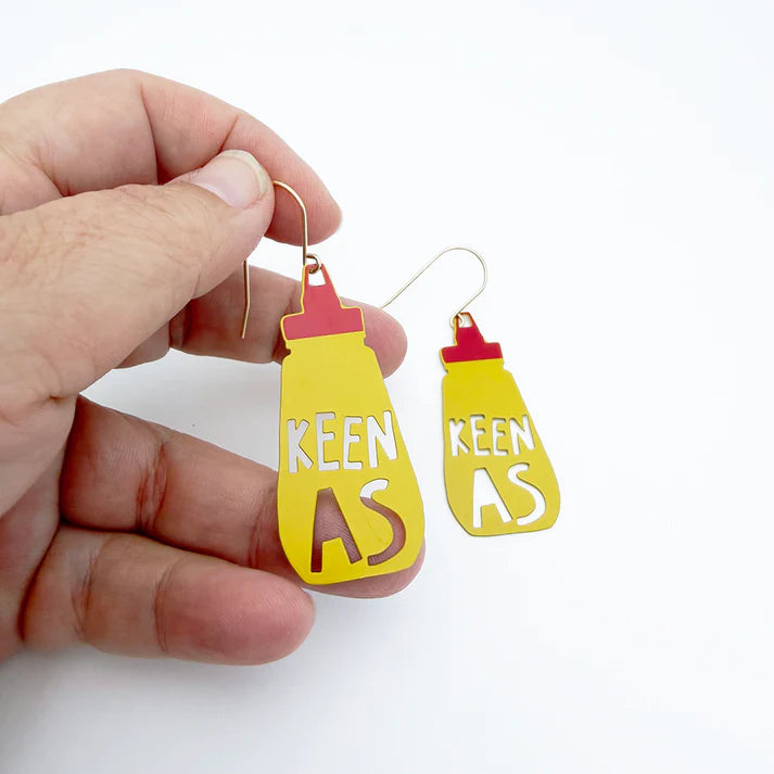 DENZ & CO - "Keen As" earrings in Mustard and Red