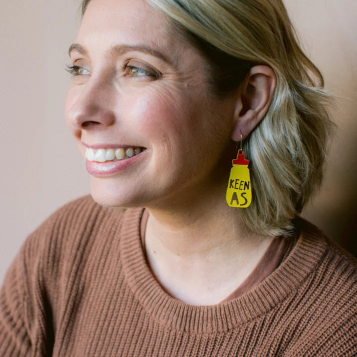 DENZ & CO - "Keen As" earrings in Mustard and Red