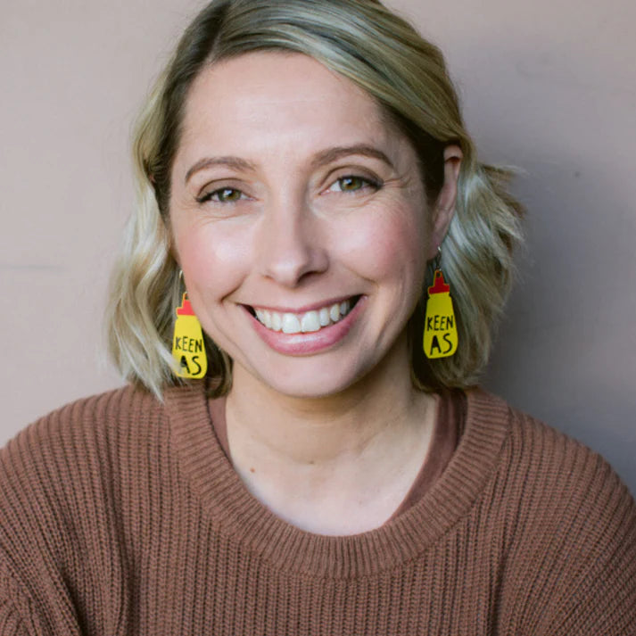 DENZ & CO - "Keen As" earrings in Mustard and Red