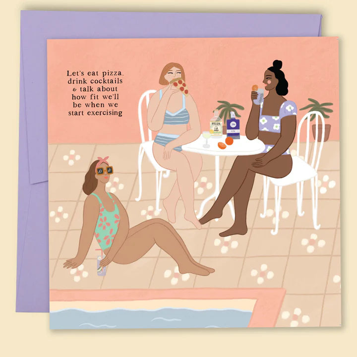 PAPERNEST - "Let's Eat Pizza And Drink Cocktails" Greeting Card