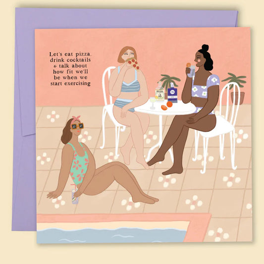 PAPERNEST - "Let's Eat Pizza And Drink Cocktails" Greeting Card