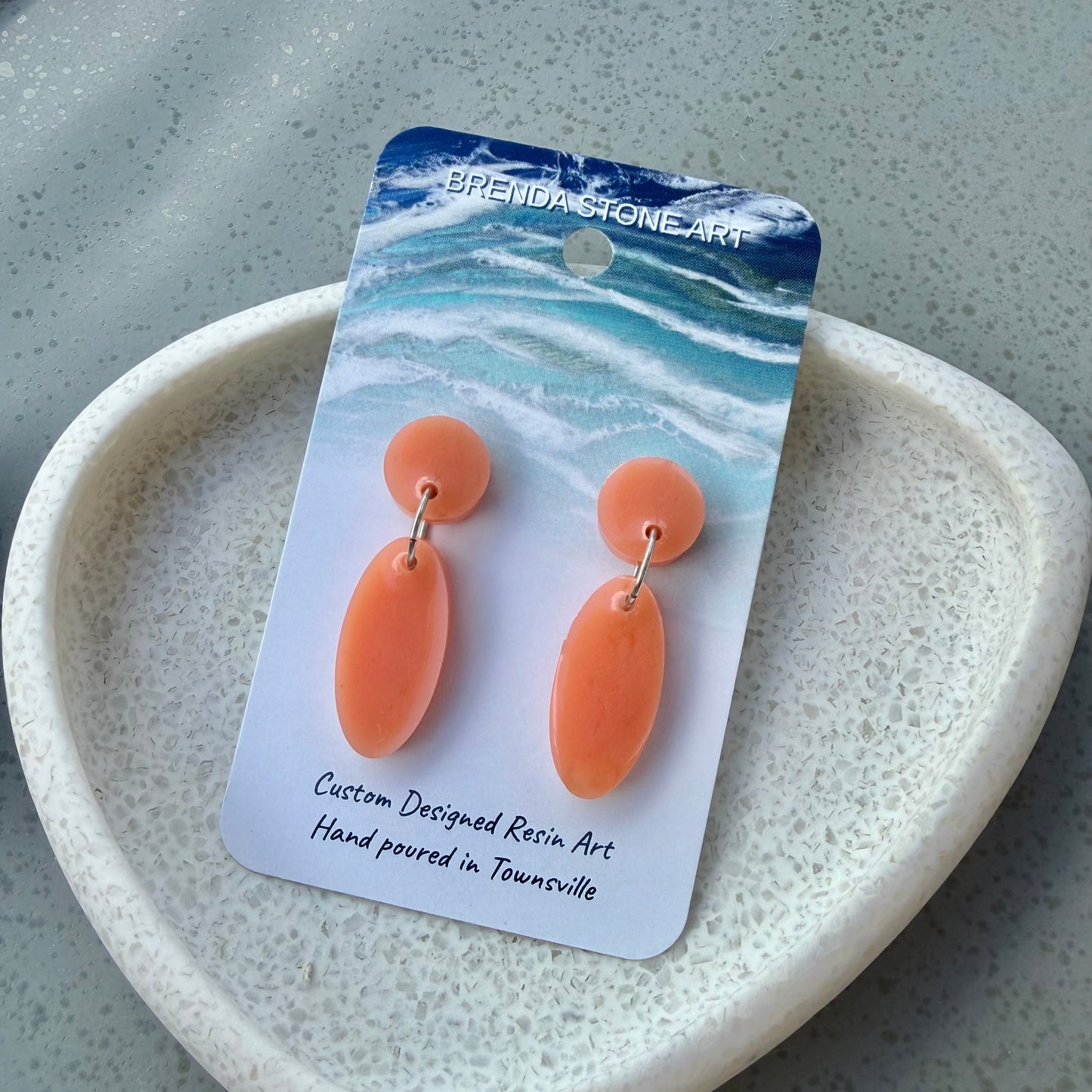 BRENDA STONE ART - Lipstick Drop Stud Top Earrings 1 (Peach)