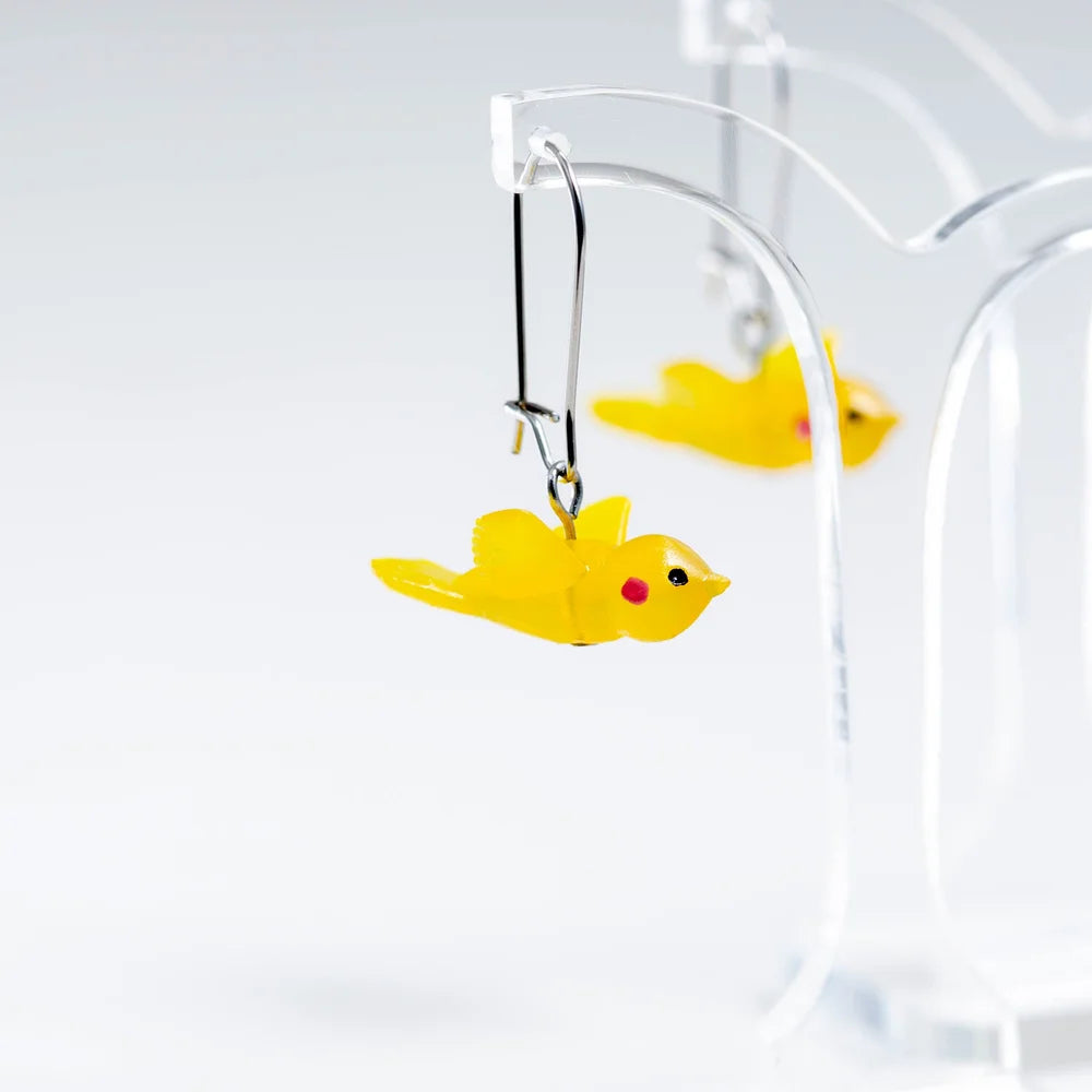 CLAIRE ISHINO- Lucky Bird Earrings - Happy Yellow