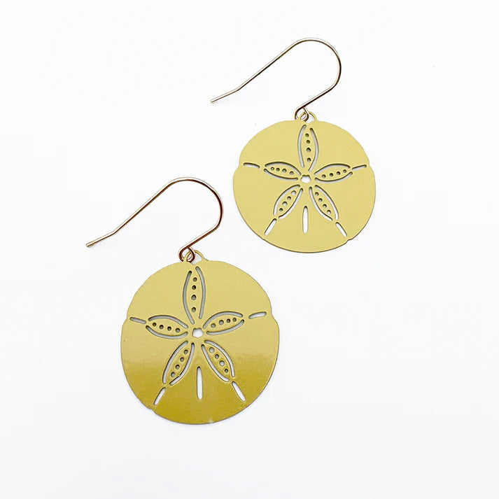 DENZ & CO - Sand Dollar earrings in Sand