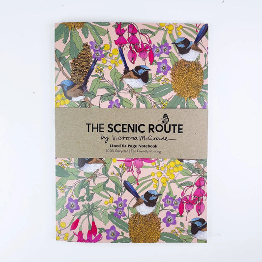 The Scenic Route - "Fairy Wren"- Lined Notebook