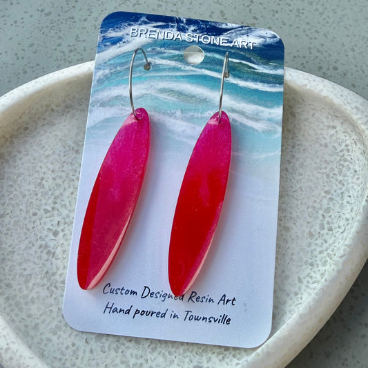 BRENDA STONE ART - Ocean Tear Long Hoop Earrings 2