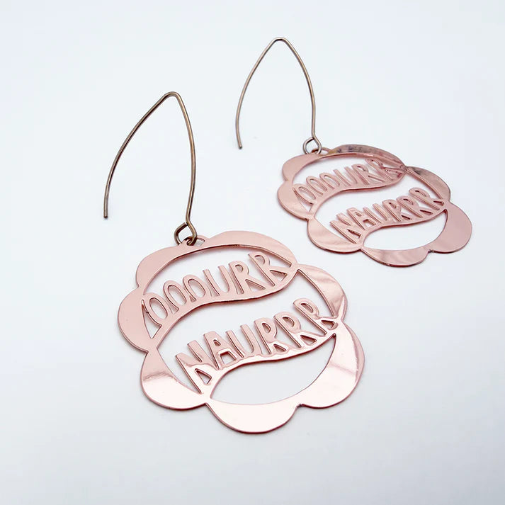 DENZ & CO - "Ooourr Naurrr" earrings in Rose Gold