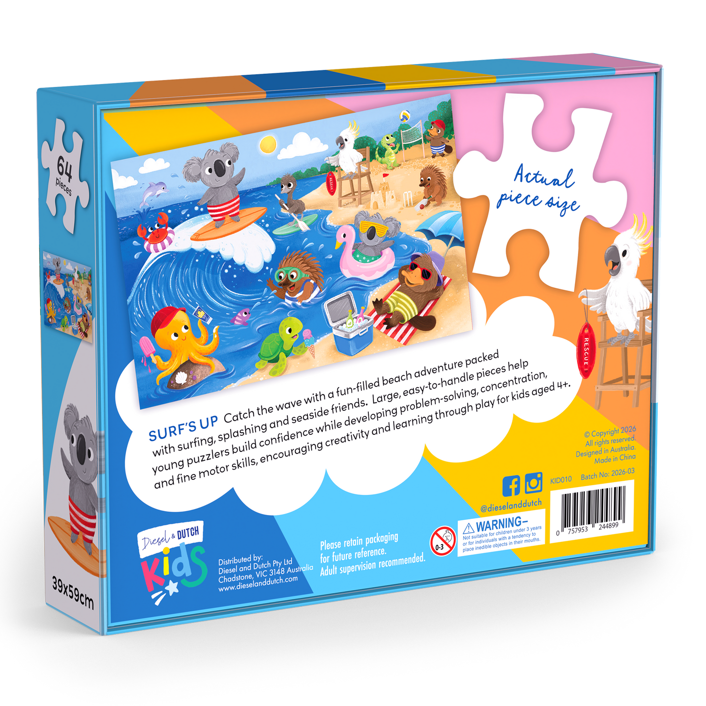 DIESEL AND DUTCH - Surf's Up - 64pc Jigsaw Puzzle