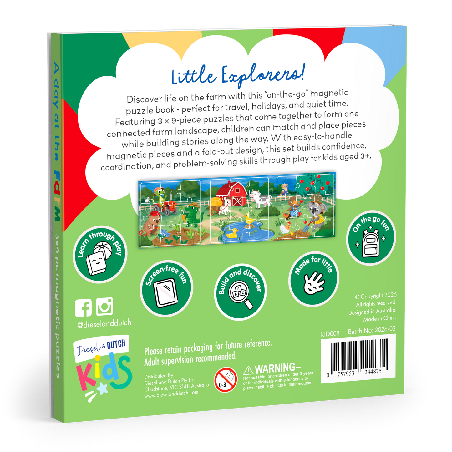 DIESEL AND DUTCH - On The Farm - On The Go Magnetic Puzzles