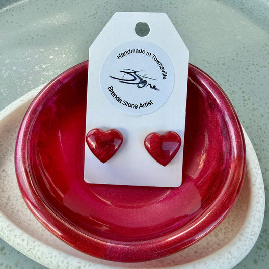 BRENDA STONE ART - Ocean Heart Stud Earrings 6