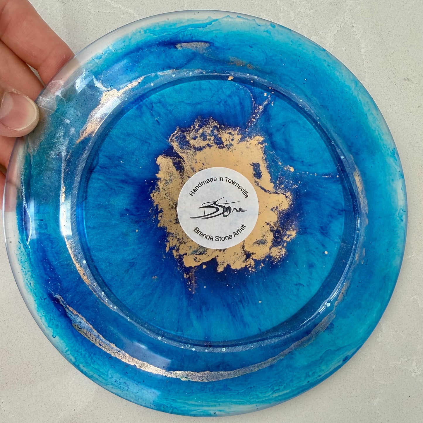 BRENDA STONE ART - Round Resin Side Plate