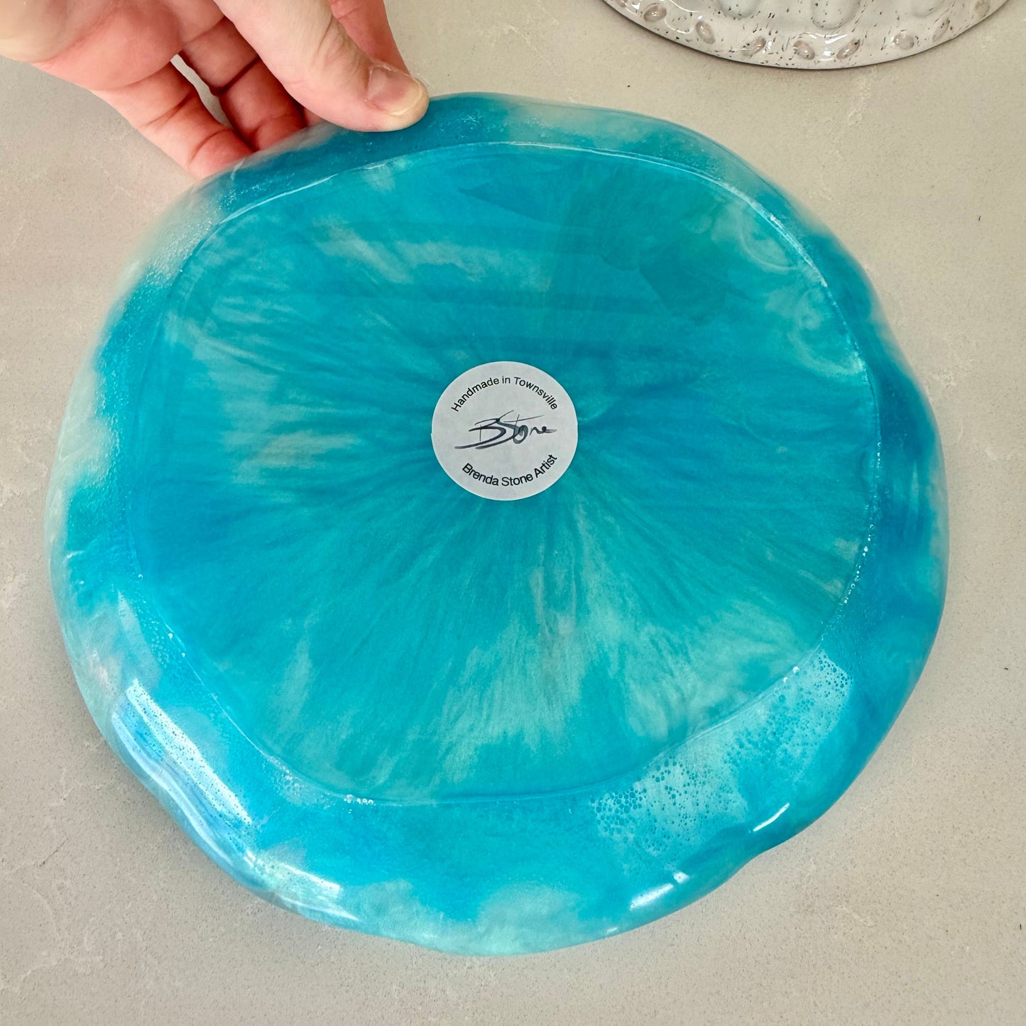 BRENDA STONE ART - Round Rockpool Resin Plate 5