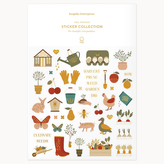 BESPOKE LETTERPRESS - Gardening Sticker Sheet