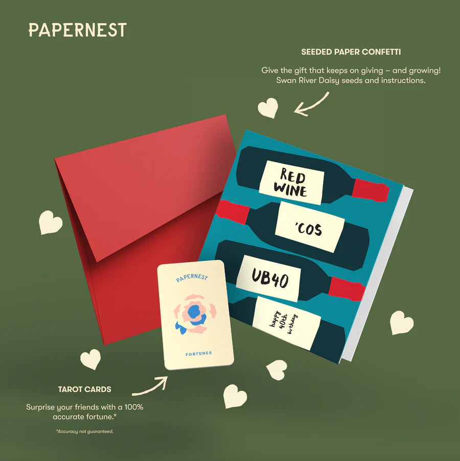 PAPERNEST - Red Wine Cos UB40 Card