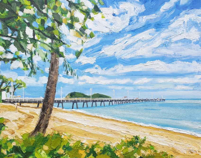 Mark Skelcher Artist - "Palm Cove Jetty"- Framed Artist Print