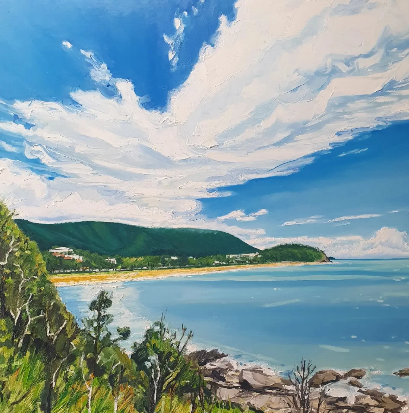 Mark Skelcher Artist - "Trinity Beach Lookout"- Framed Artist Print