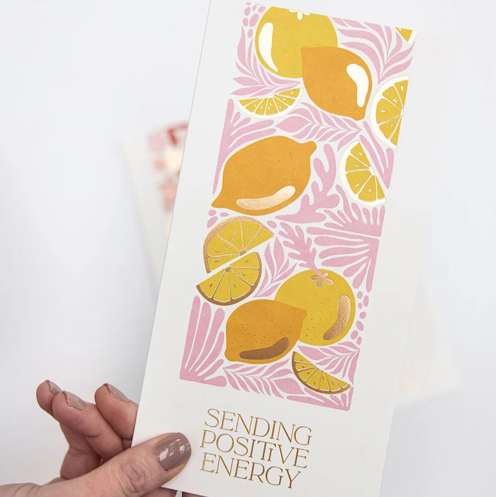 BESPOKE LETTERPRESS - "Positive Energy" Tall Greeting Card