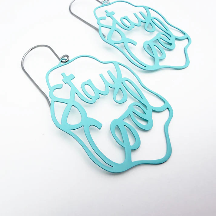 DENZ & CO - "Stay Cool" earrings in Mint Blue