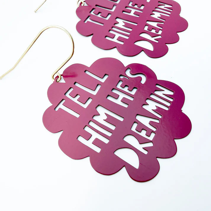DENZ & CO - "Tell Him He's Dreaming" earrings in Wine