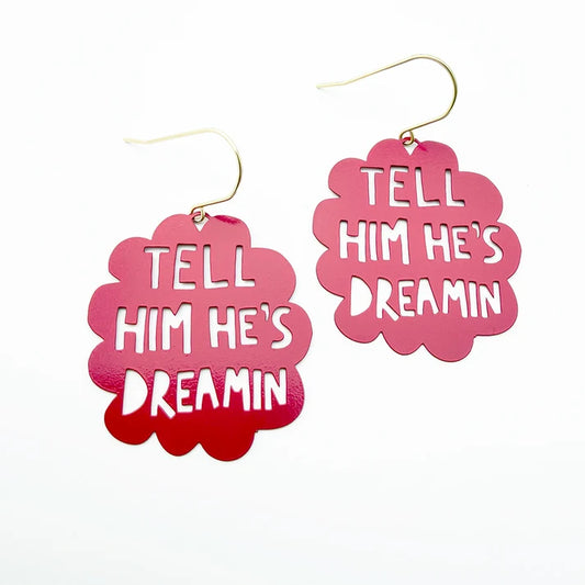 DENZ & CO - "Tell Him He's Dreaming" earrings in Raspberry