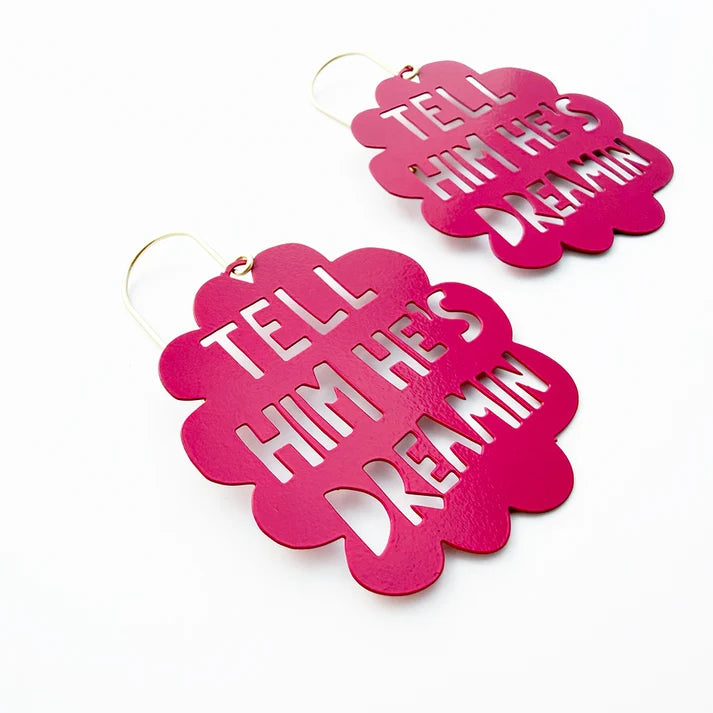 DENZ & CO - "Tell Him He's Dreaming" earrings in Raspberry
