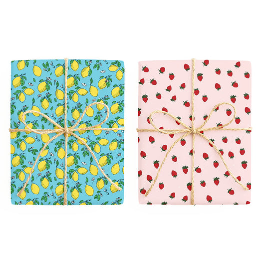 TO THE MOON & BACK PRINTS- "MAIN SQUEEZE/BERRY NICE"- Wrapping Paper Double Sided
