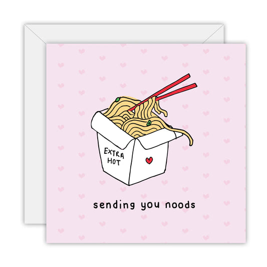 TO THE MOON & BACK PRINTS- "SENDING NOODS"- Greeting Card