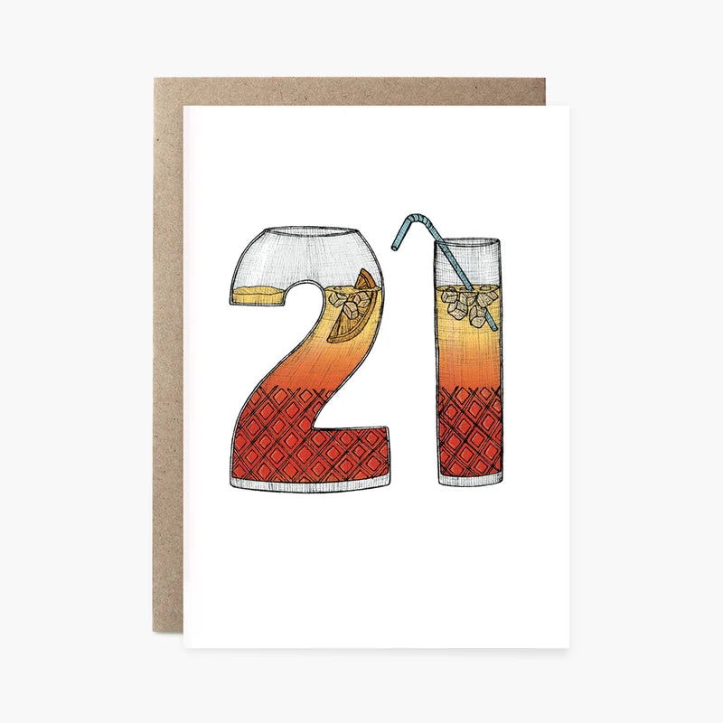 The Nonsense Maker- Twenty-First Cocktail - 21st Birthday Card