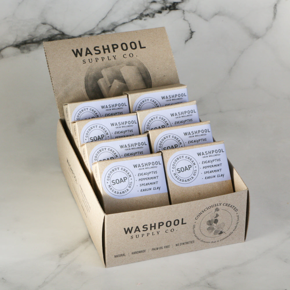 WASHPOOL SUPPLY CO- Eucalyptus, Wild Mint & Lemon Scented Ironbark Coconut Cream Soap