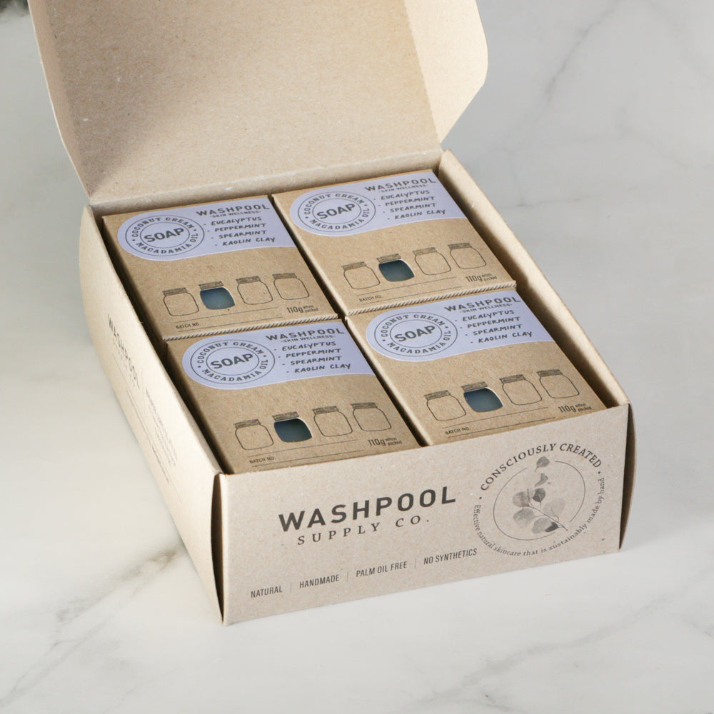 WASHPOOL SUPPLY CO- Eucalyptus, Wild Mint & Lemon Scented Ironbark Coconut Cream Soap