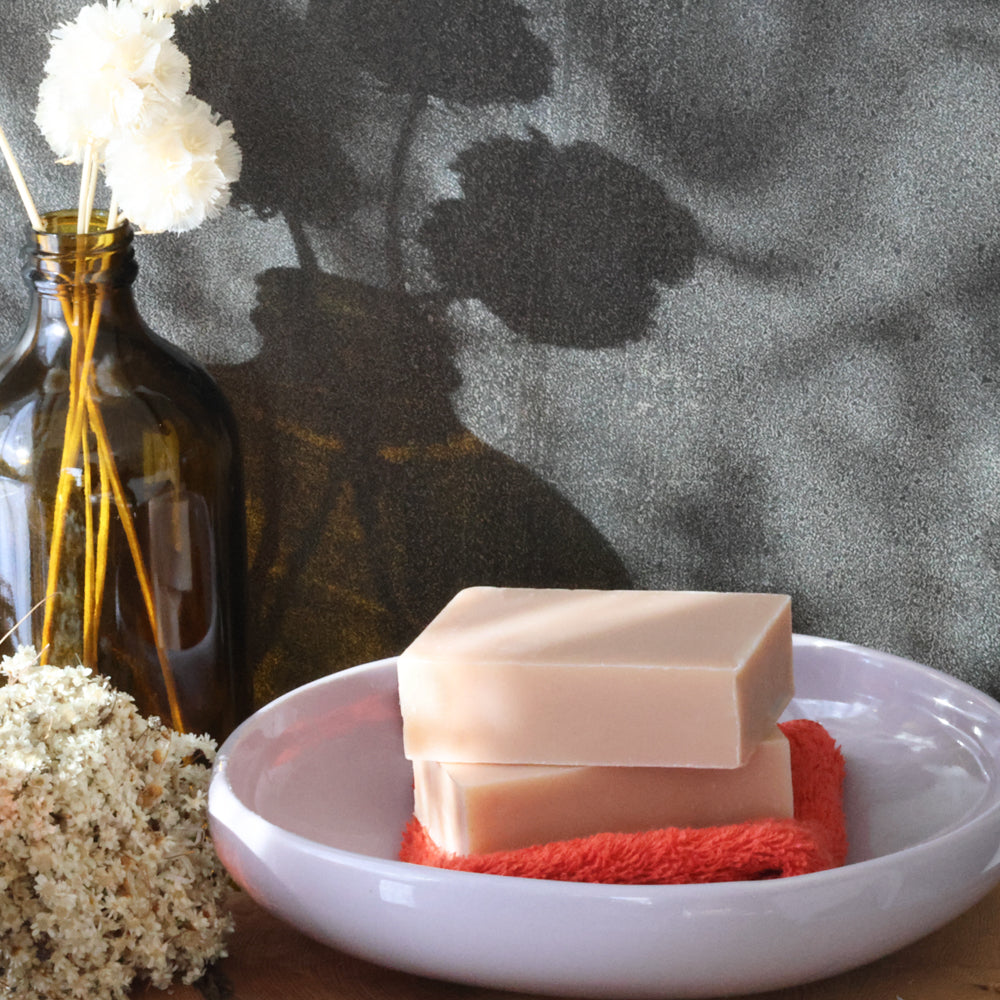 WASHPOOL SUPPLY CO- Lavender, Rose Geranium, Palmarosa & French Pink Clay Goat's Milk Soap Bar