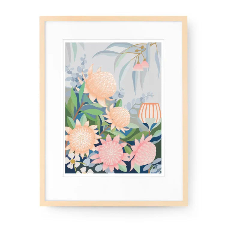 CLAIRE ISHINO- MEDIUM LIMITED EDITION A4 PRINTS- "Waratah in the Wind"