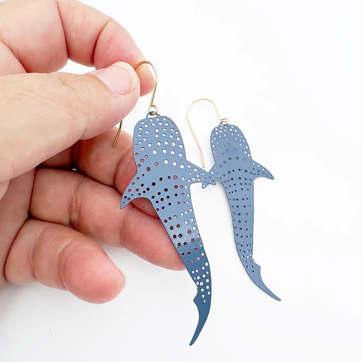 DENZ & CO - Whale Shark earrings in Denim