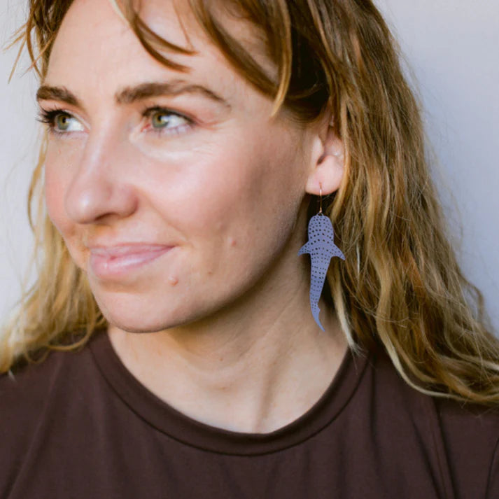 DENZ & CO - Whale Shark earrings in Denim