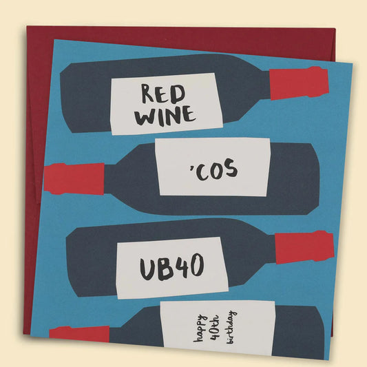 PAPERNEST - Red Wine Cos UB40 Card