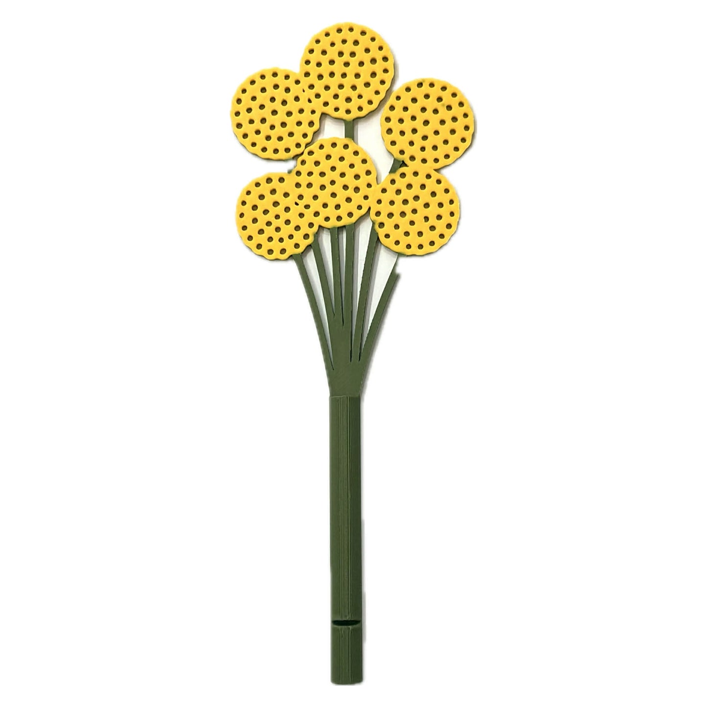 DWAYNSKI.3D - BILLY BUTTONS BLOOMS - MAGNETIC BUD VASE WITH PRINTED FLOWER STEM