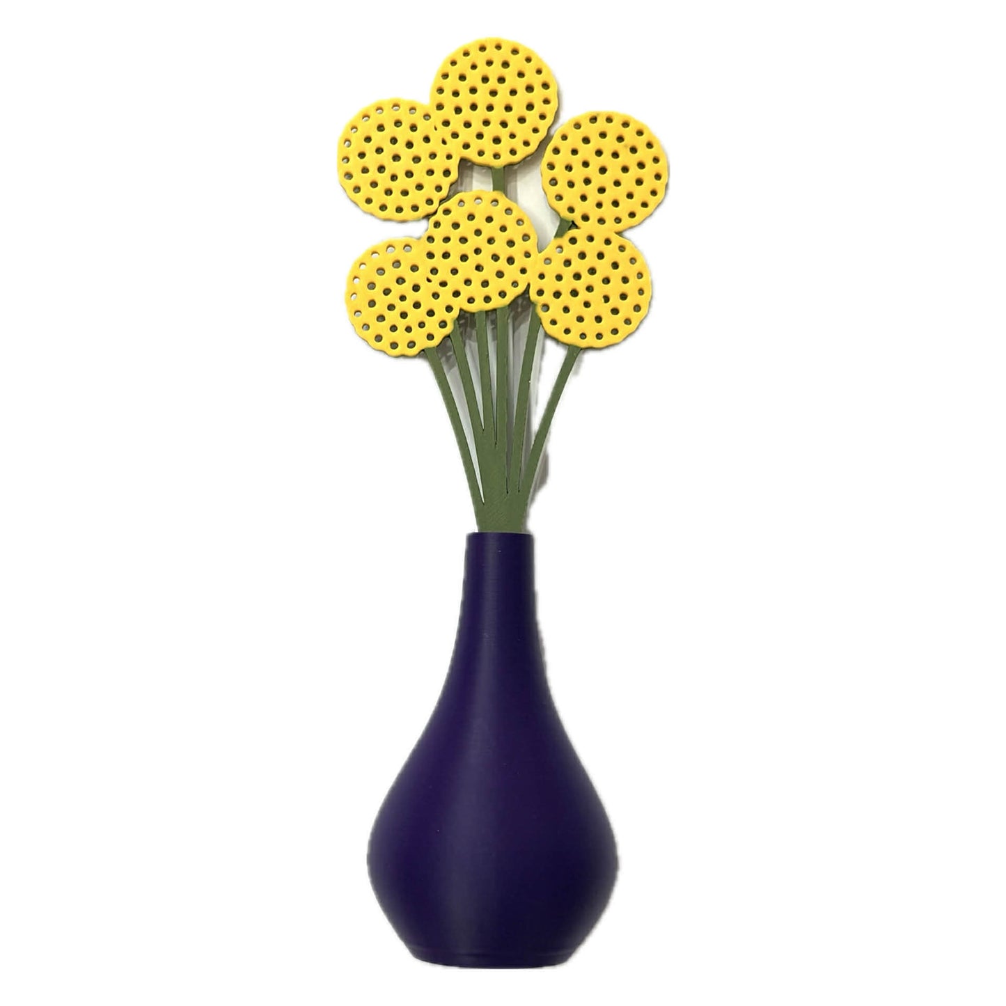 DWAYNSKI.3D - BILLY BUTTONS BLOOMS - MAGNETIC BUD VASE WITH PRINTED FLOWER STEM