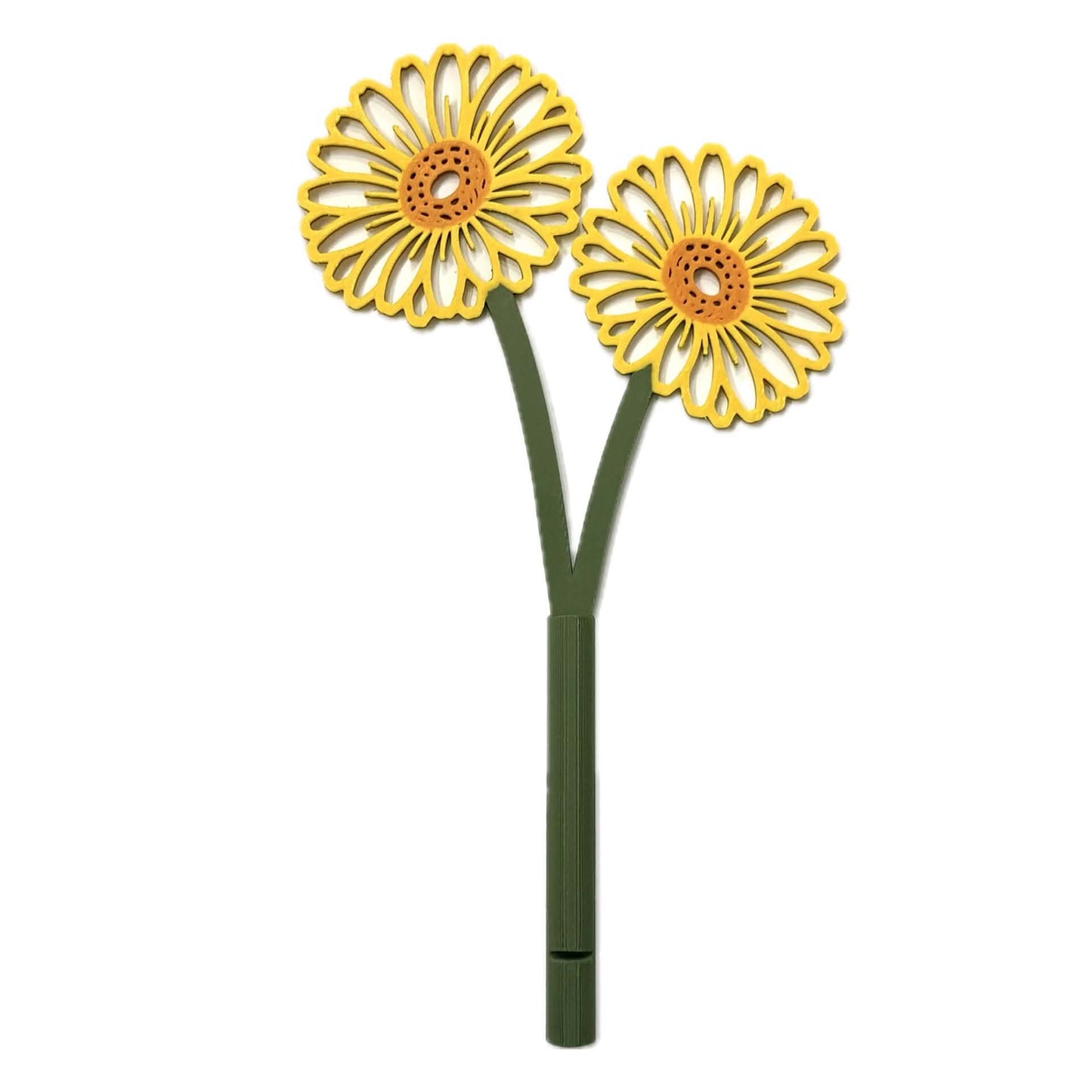 DWAYNSKI.3D - GERBERA YELLOW - MAGNETIC BUD VASE WITH PRINTED FLOWER STEM