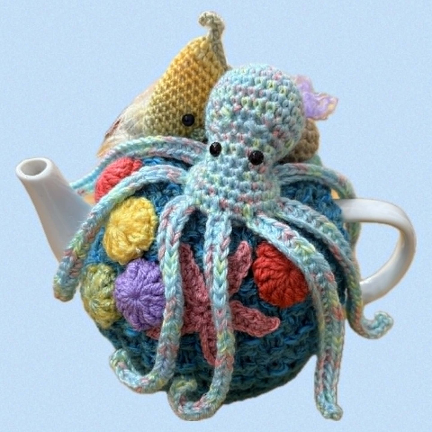 BEAKNITS- CROCHET TEA COSY- OCTOPUS’ GARDEN 2