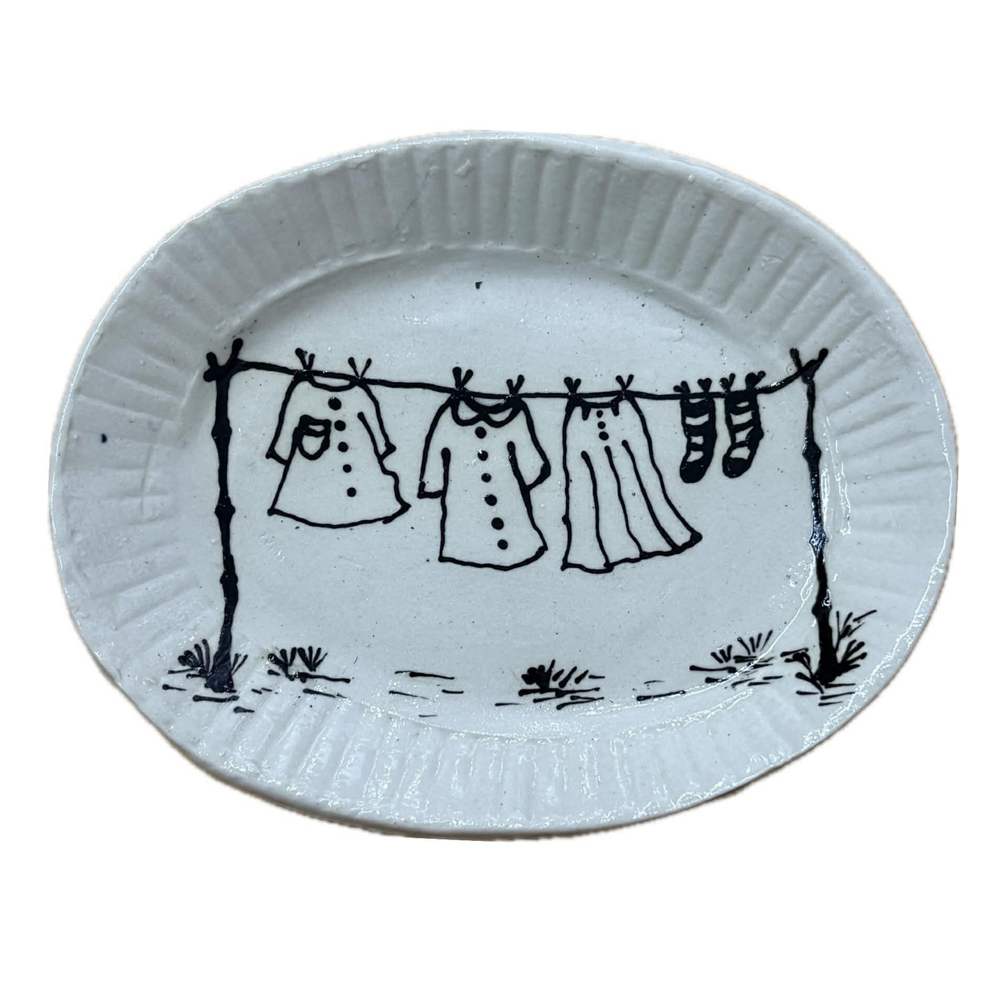 BELOVED POTTERY - Drawing Plate (medium) - Washing Line