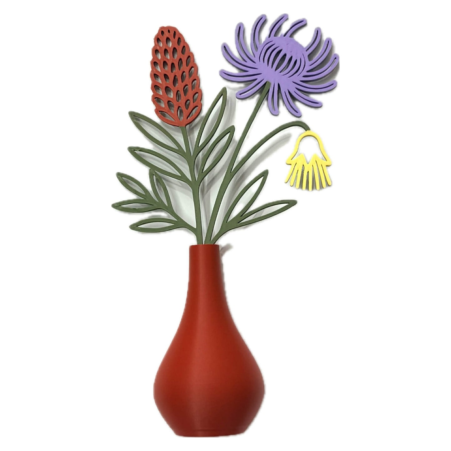 DWAYNSKI.3D - NATIVE GARDEN - MAGNETIC BUD VASE WITH PRINTED FLOWER STEM