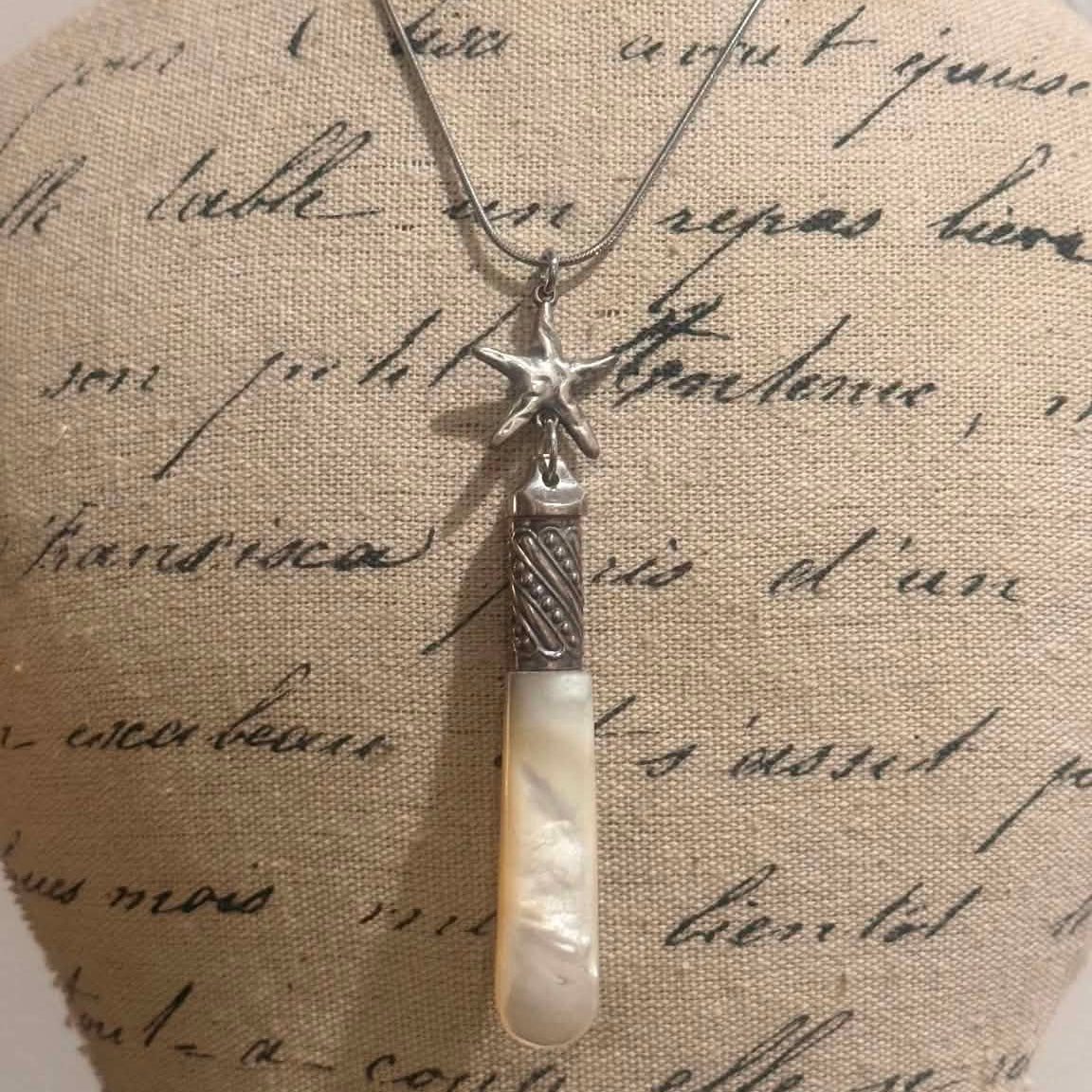 MOLLY MADE- Mother of Pearl Spoon Handle Pendant Necklace