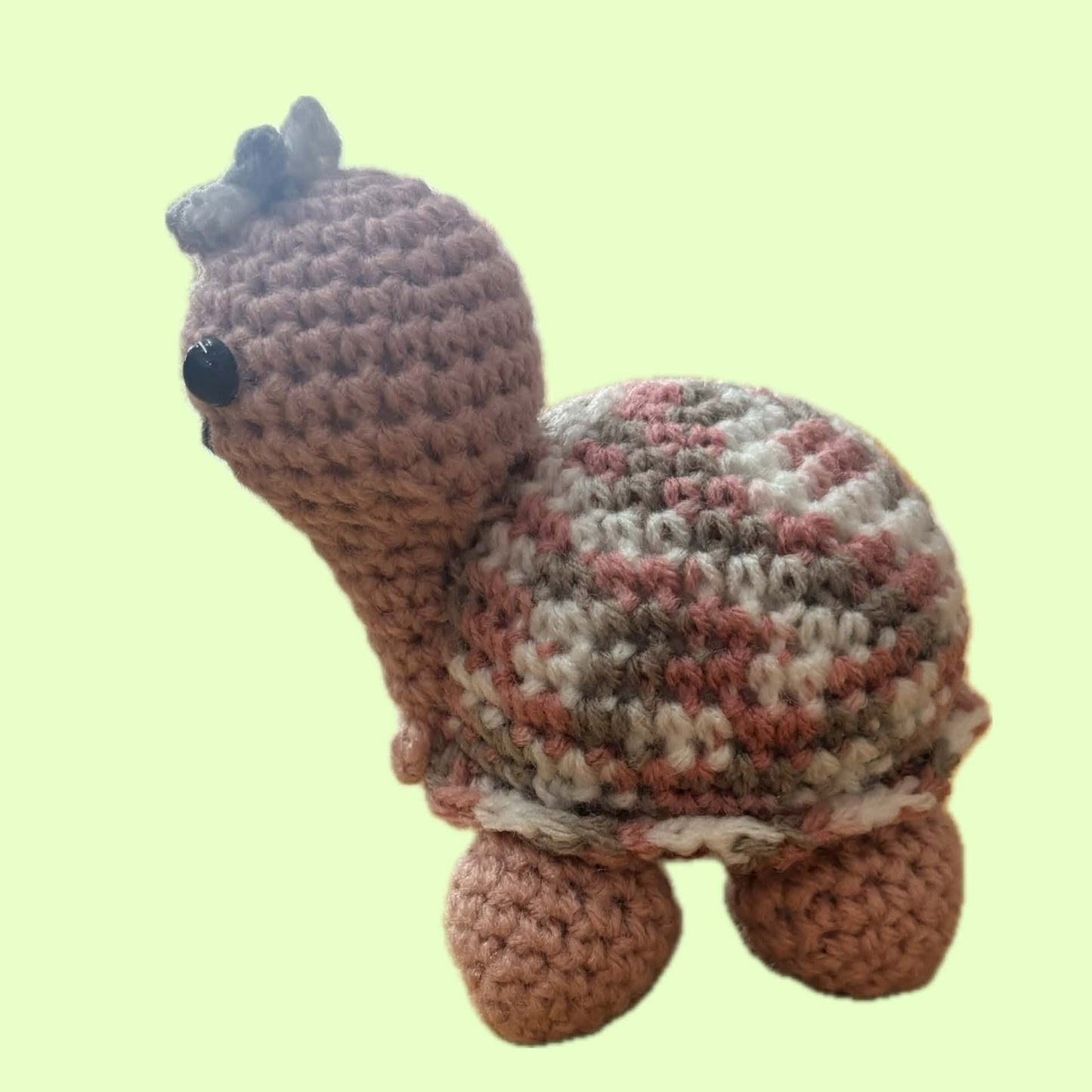 BEAKNITS- CROCHETED PINK TURTLE- MEDIUM