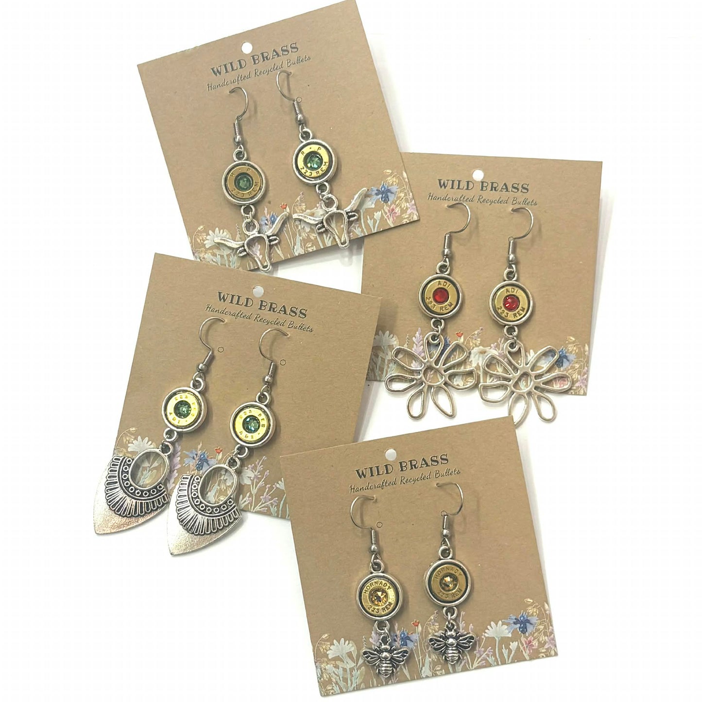 WILD BRASS- Charm Drops- Bee with Champagne Swarovski Crystals (Copy)