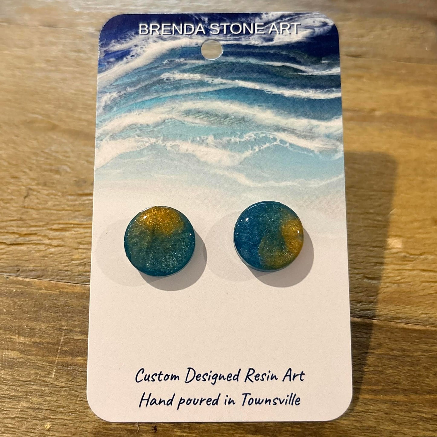 BRENDA STONE ART - Ocean  Stud Earrings 3