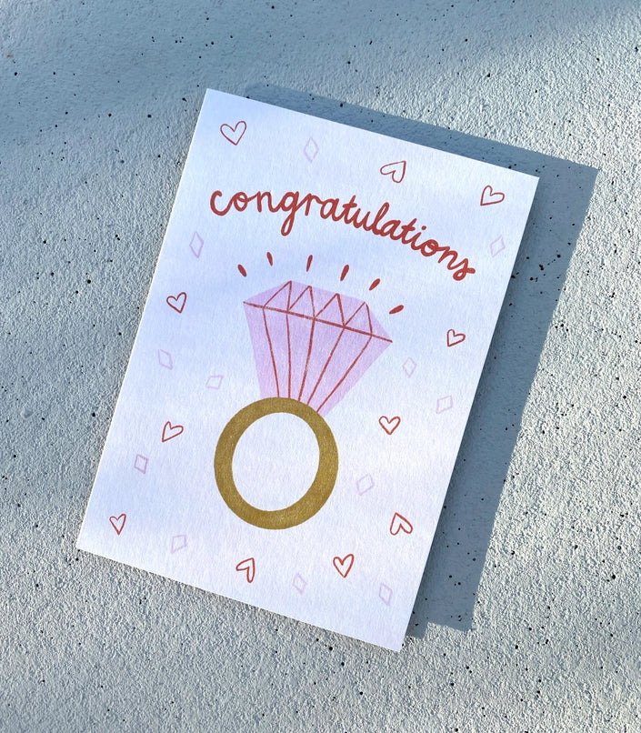 LAUREN SISSONS STUDIO- "Congratulations Ring" Engagement Card