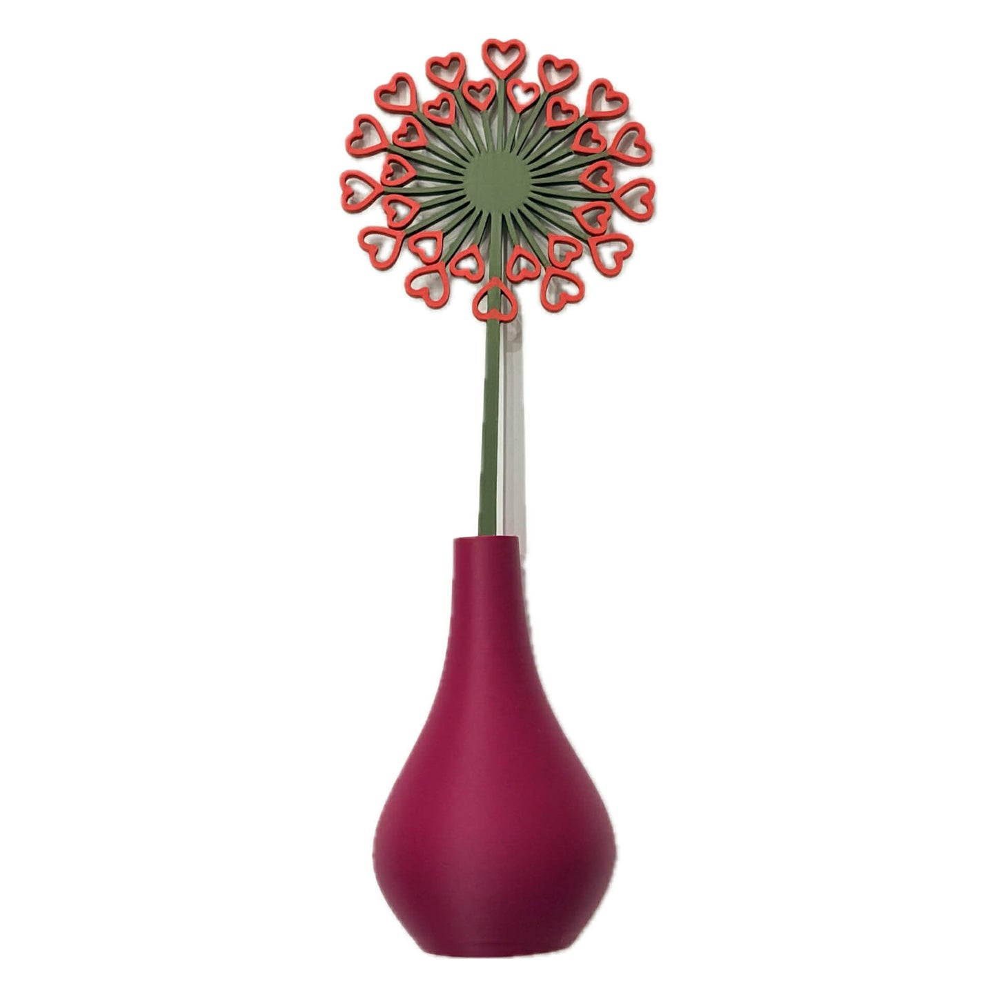 DWAYNSKI.3D - DANDELION HEARTS BLOOMS - MAGNETIC BUD VASE WITH PRINTED FLOWER STEM