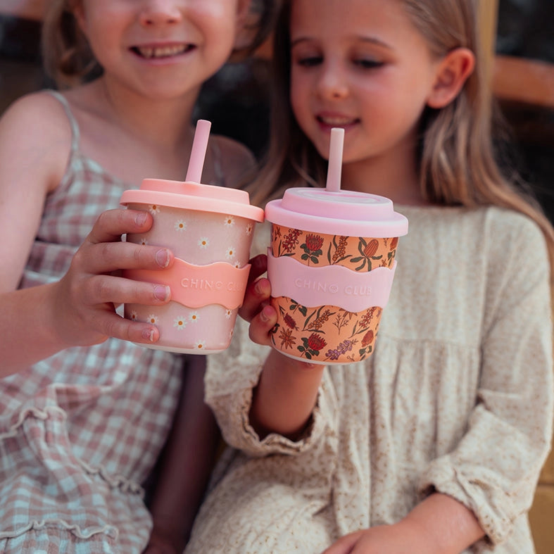 CHINO CLUB- Kids 8oz Reusable Keep Cup- Pink Daisy