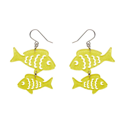 ERSTWILDER - "Fish Friends" Drop Earrings Yellow - GREAT BARRIER REEF COLLECTION